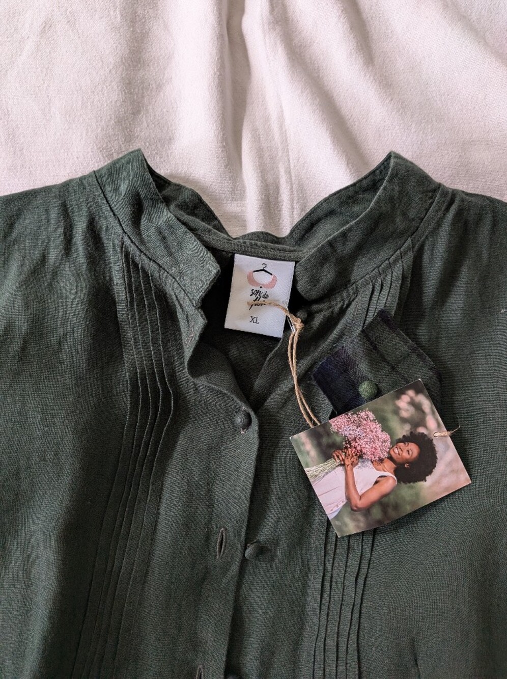 Son de Flor "Eliza" Dress in Evergreen, NWT - Picture 3 of 9